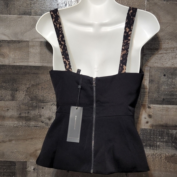 New BCBGMAXAZRIA Corset Crepe Tank Top - Picture 7 of 9